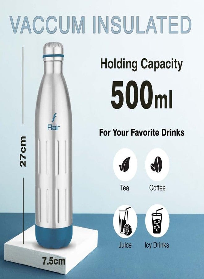 Flair Ivy Insulated Steel Bottle | Upto 24 Hours Hot & Cold | Leakproof, BPA-Free, Tough & Durable, Copper Coated-Double Walled, Rust Free Water Bottle (500 ml,Blue) - Image 5